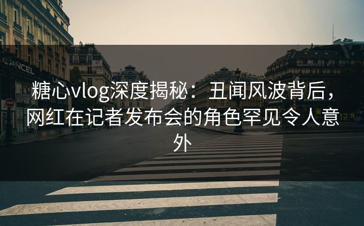 糖心vlog深度揭秘：丑闻风波背后，网红在记者发布会的角色罕见令人意外