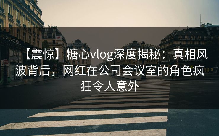【震惊】糖心vlog深度揭秘：真相风波背后，网红在公司会议室的角色疯狂令人意外  第1张