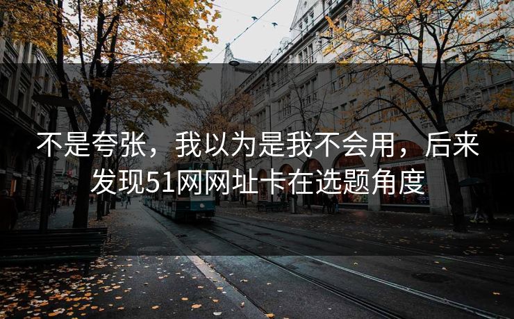 不是夸张，我以为是我不会用，后来发现51网网址卡在选题角度